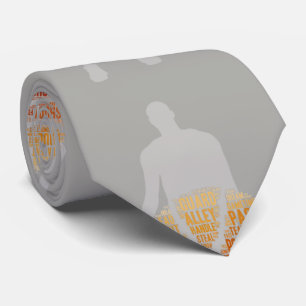 Basketball Player Graphic Sports Necktie Gray