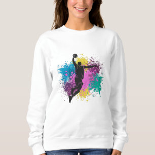 Basketball Player Grungy Color Splashes Sweatshirt