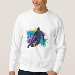 Basketball Player Grungy Color Splashes Sweatshirt