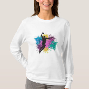 Basketball Player Grungy Color Splashes T-Shirt