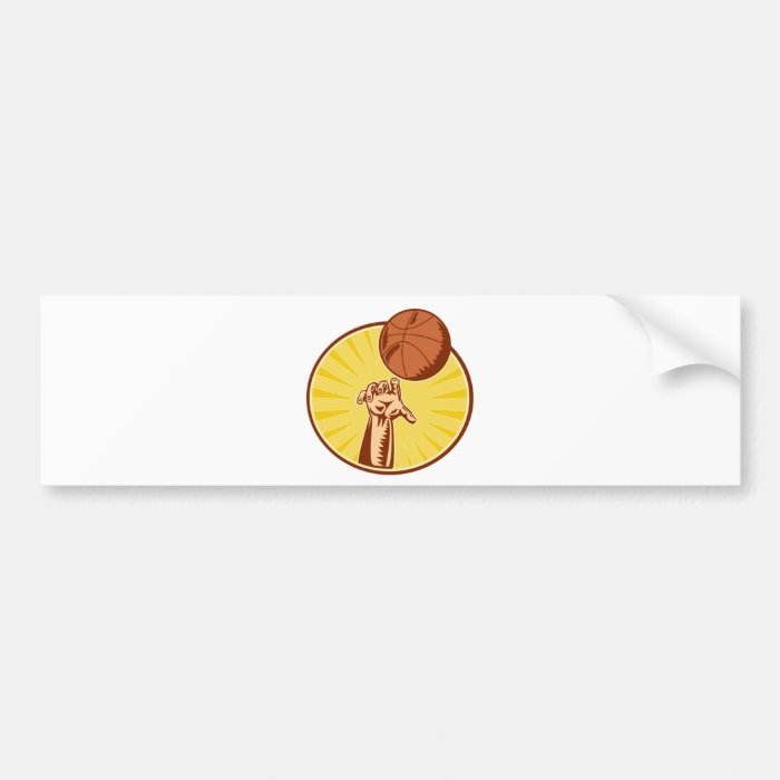 Basketball Player Hand Catching Throwing Ball Bumper Stickers