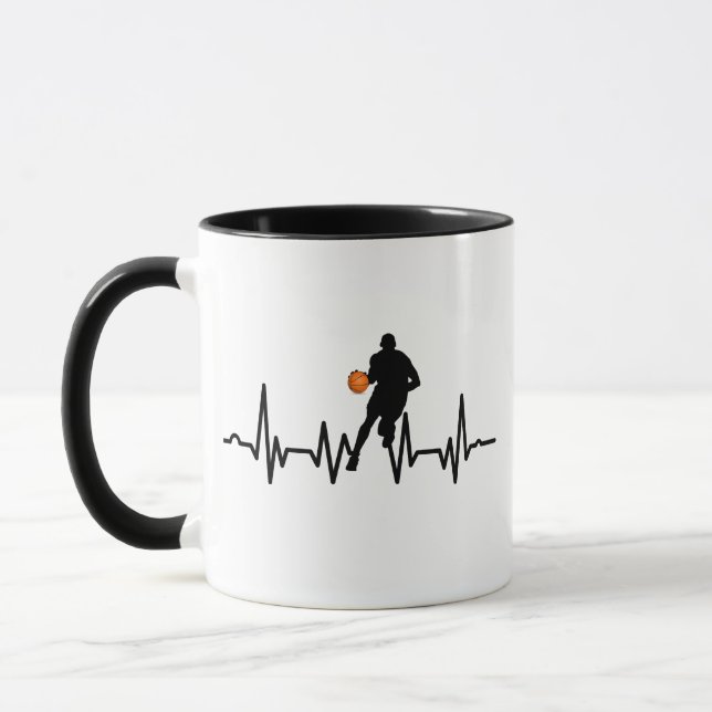 Basketball player heartbeat mug (Left)