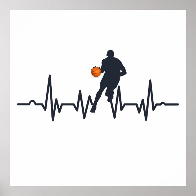 Basketball player heartbeat poster (Front)