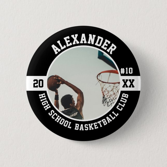 Basketball Player High School Team Senior Night Button (Front)