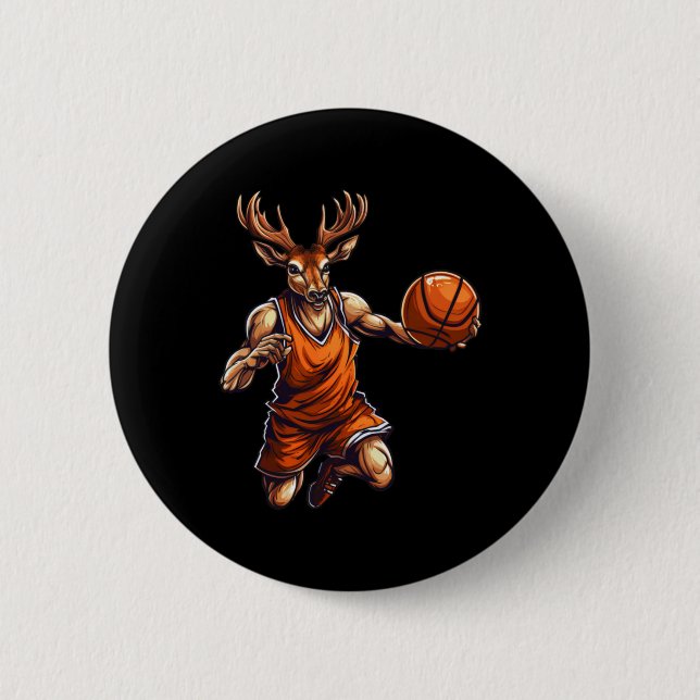 Basketball Player Hirsch  Button (Front)