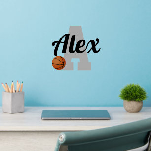 Basketball Player Initial Monogram Wall Decal