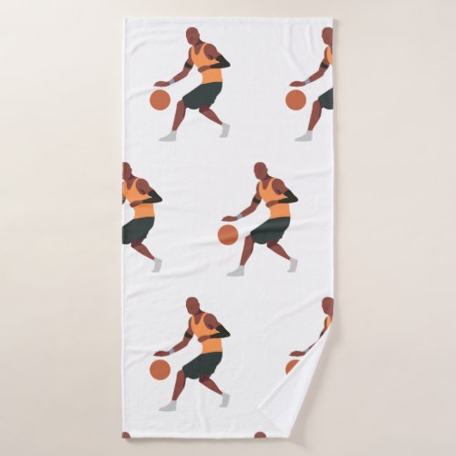 Basketball player is playing  bath towel