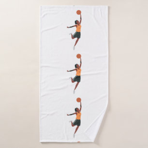 Basketball player is playing  bath towel