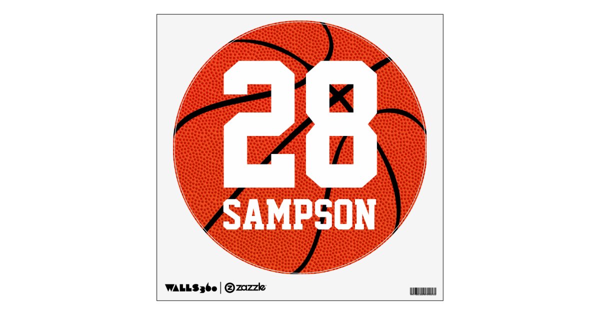 Basketball Player Jersey Number Name Customized Wall Decal