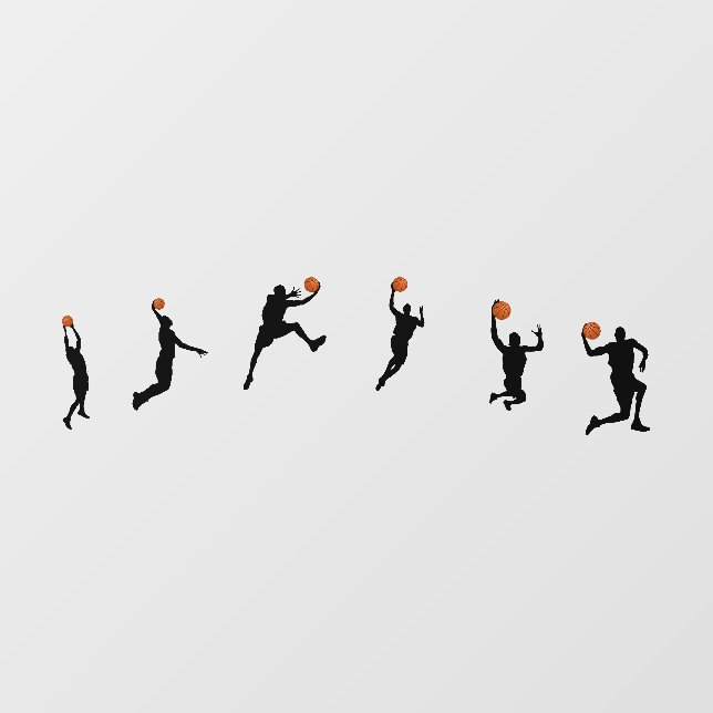 Basketball player jump dunk Wall Decal (Front)