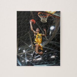 Basketball player jumping in air jigsaw puzzle