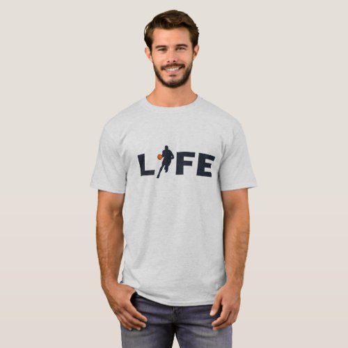 basketball player life blue text T_Shirt