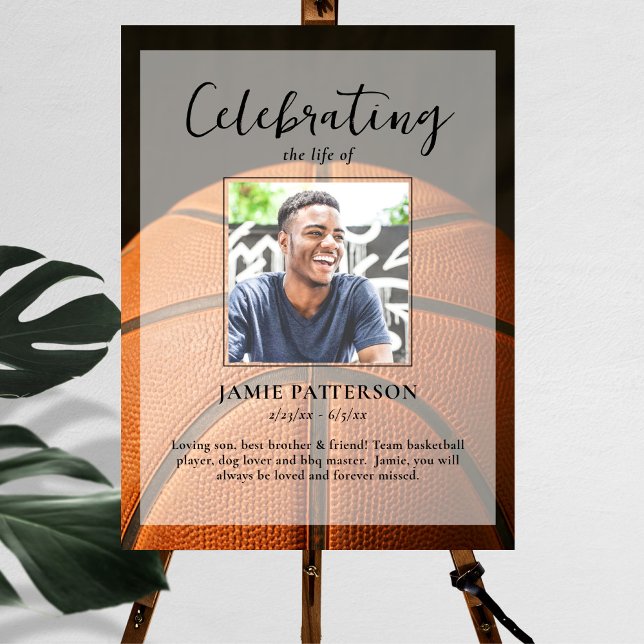 Basketball Player Life Celebration Photo Funeral Poster (Creator Uploaded)