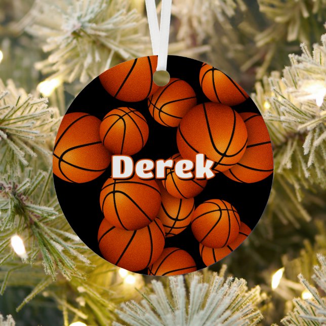 basketball player name commemorative year metal ornament (Insitu)