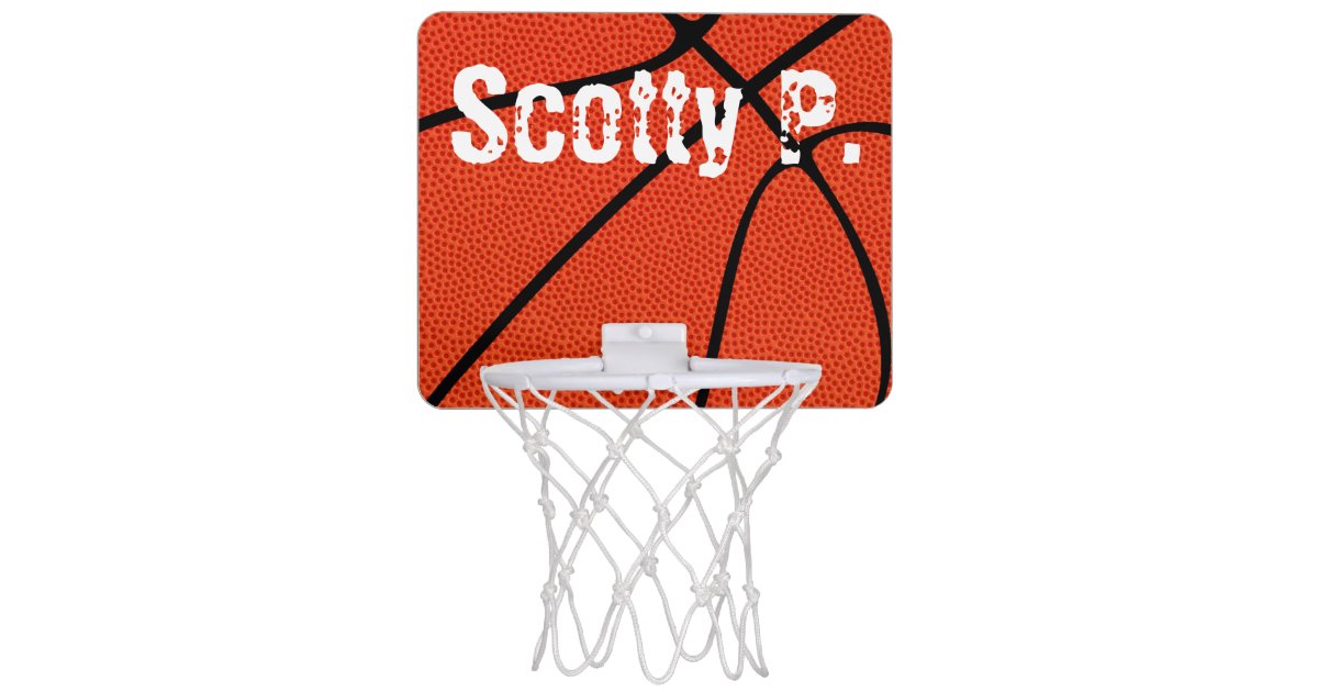 Basketball Player Name Mini Hoop For Kids Room Zazzle Com