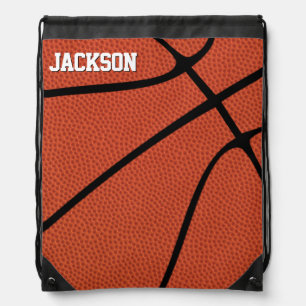Basketball Player Name or Text Custom Sports Draws Drawstring Bag