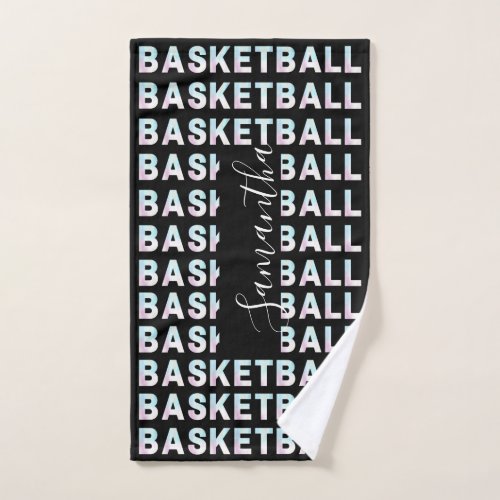 Basketball Player Name Personalized Holograph Neon Hand Towel