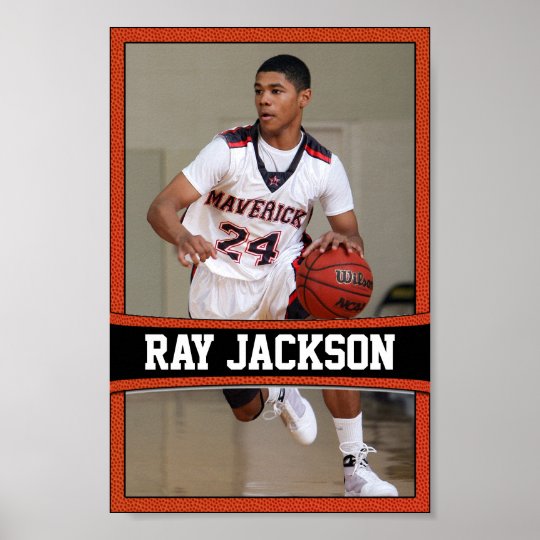 Basketball Player Name & Photo Sports Poster | Zazzle.com