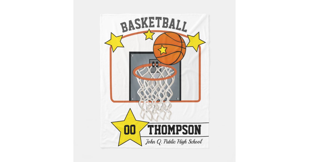 Basketball Player Name School And Jersey Number Fleece Blanket