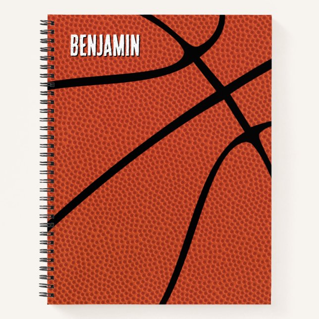 Basketball Player Name Text Custom Sports Playbook Notebook (Front)