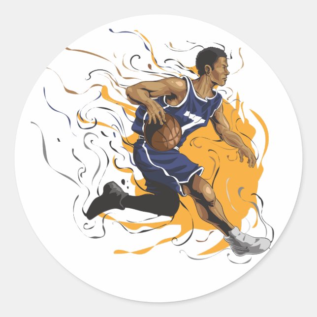Basketball Player No 7  Classic Round Sticker (Front)