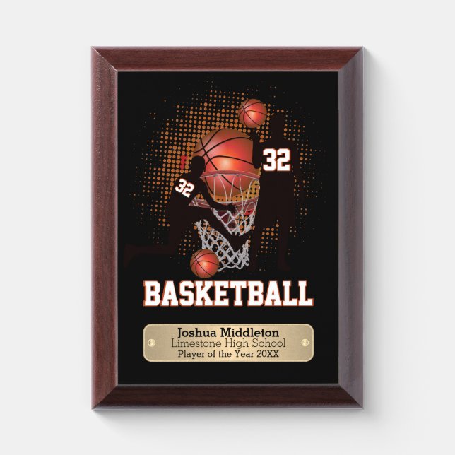 Basketball Player of the Year Award Plaque (Vertical)