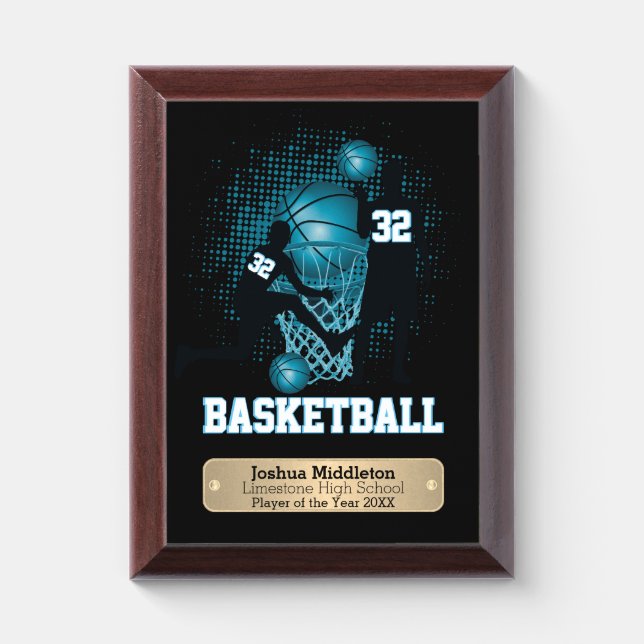 Basketball Player of the Year - Blue Award Plaque (Vertical)