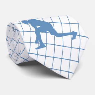 Basketball Player on Blue Check Necktie