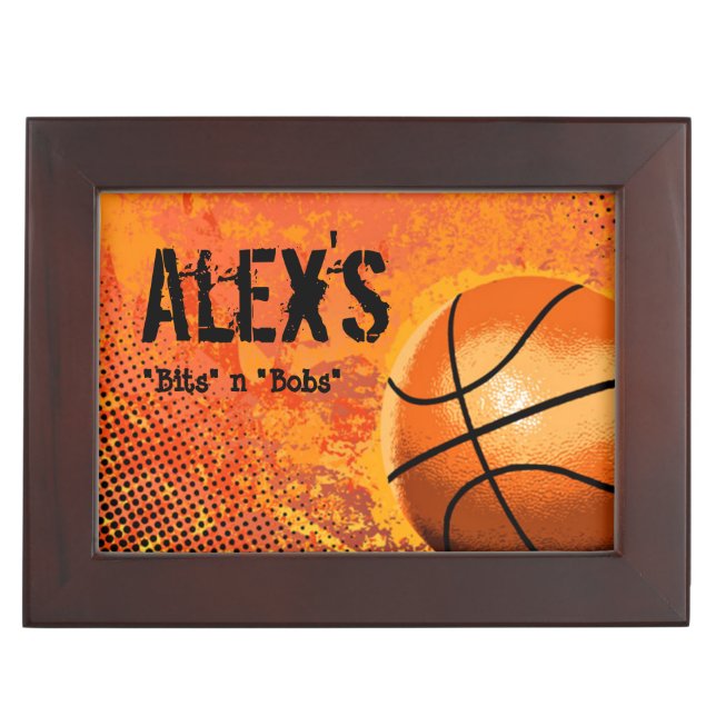 Basketball Player Personalized Custom Keepsake Box (Front)