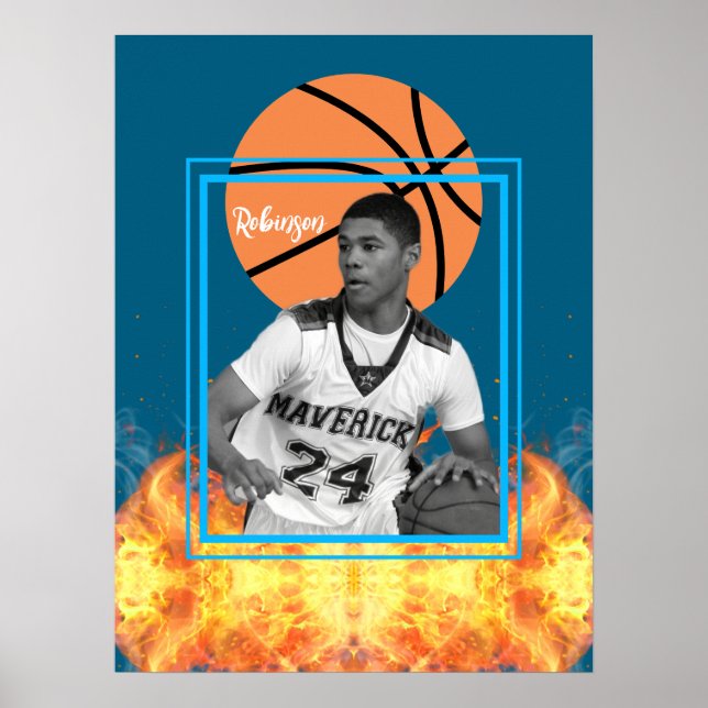 Basketball Player Personalized Photo Poster (Front)
