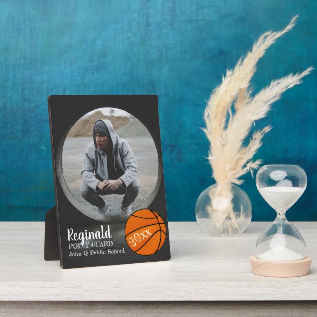 Basketball Player Photo Name and Year Plaque (Side)