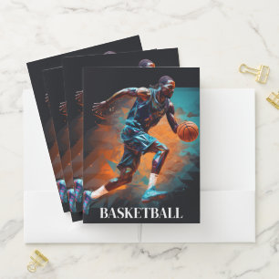 Basketball Player Pocket Folder