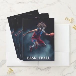 Basketball Player Pocket Folder