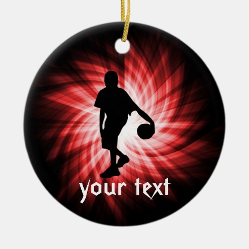 Basketball Player Red Ceramic Ornament