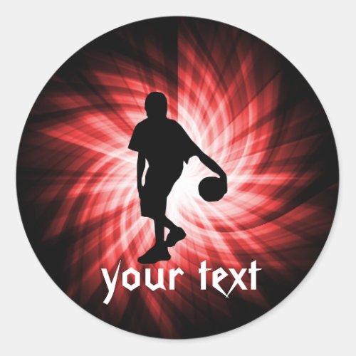 Basketball Player Red Classic Round Sticker