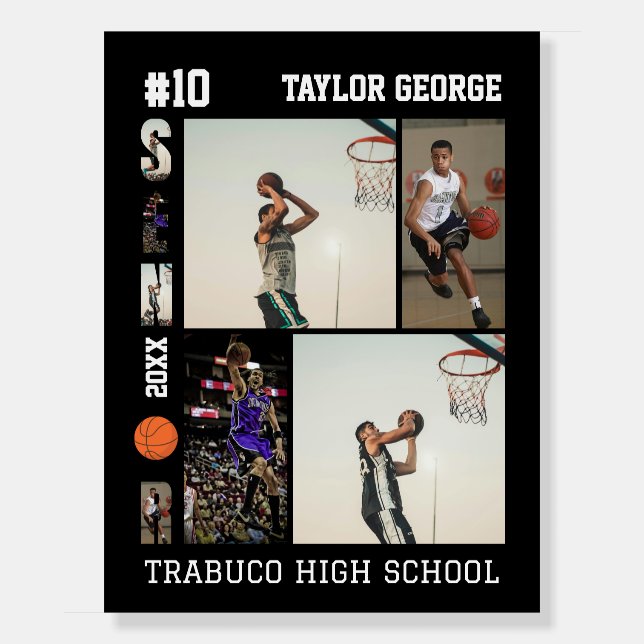 Basketball Player Senior Night Graduation Poster (Front)