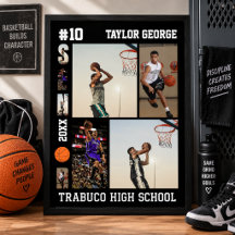 Basketball Player Senior Night Graduation Poster