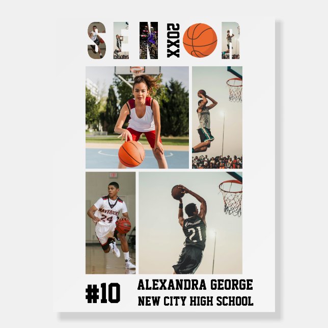 Basketball Player Senior Night Team Graduation Foam Board (Front)