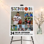 Basketball Player Senior Sports Team Photo Collage Foam Board<br><div class="desc">Personalized basketball senior sports photo collage for athlete and basketball player. This customizable photo gift is perfect for senior night, sports award banquet or birthday gift for your athlete son, daughter or student. It's a great way to display precious moments and memories from their sports games. The poster features a...</div>