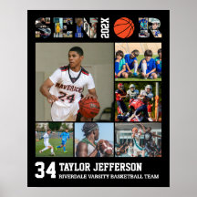 Basketball Player Senior Sports Team Photo Collage