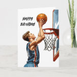 Basketball Player Shooting Hoops Happy Birthday Card<br><div class="desc">Score big on your special day with our slam-dunk birthday card! Featuring a cool basketball design with a young baller taking the shot, it's perfect for any hoop fanatic. Inside, you can add your personalized message for that extra personal touch. Whether they're shooting hoops or just shooting the breeze, this...</div>