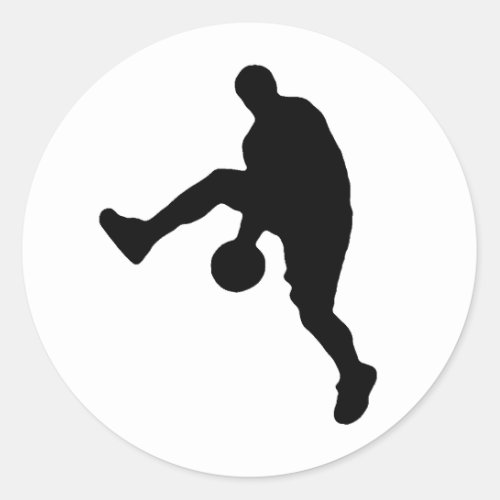Basketball Player Silhouette Classic Round Sticker