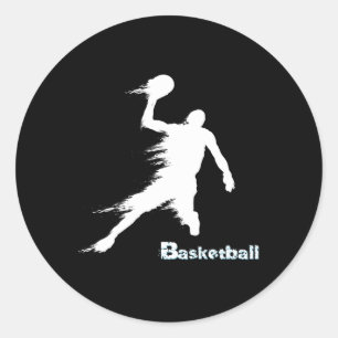 Basketball Player Silhouette In Motion 2 Classic Round Sticker