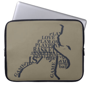 basketball player silhouette laptop sleeve