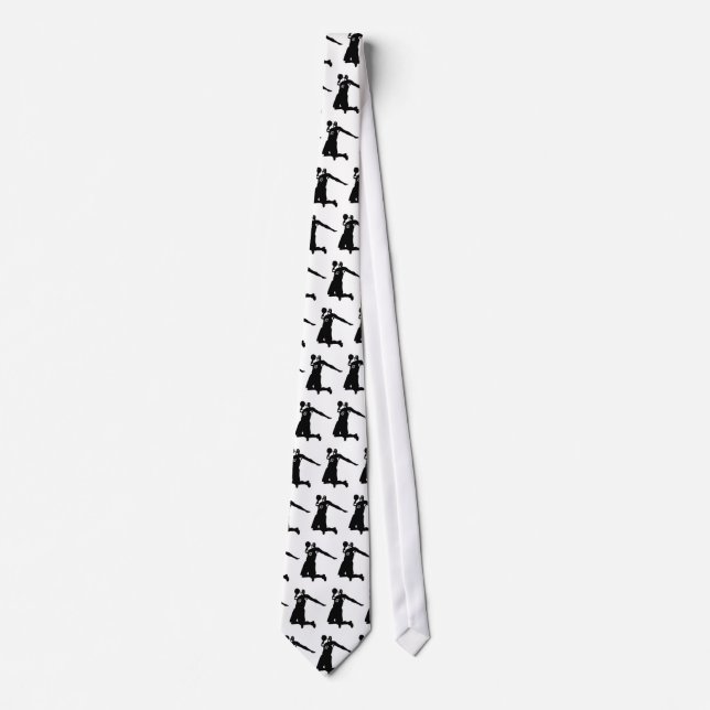 Basketball Player Silhouette Neck Tie (Front)
