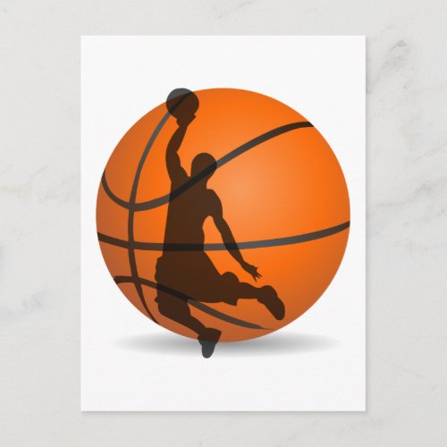 basketball player silhouette pop art postcard