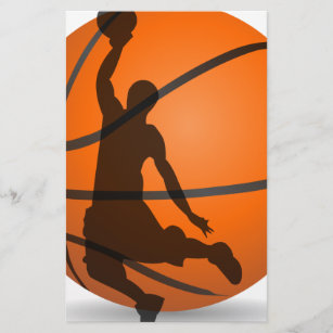 basketball player silhouette pop art stationery