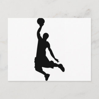 Basketball player silhouette postcard