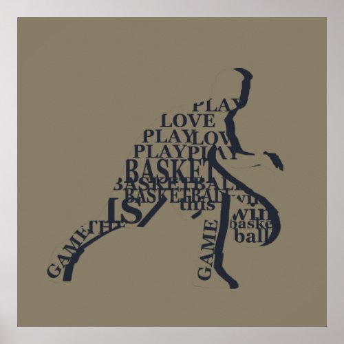 basketball player silhouette poster