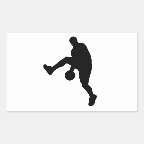 Basketball Player Silhouette Rectangular Sticker